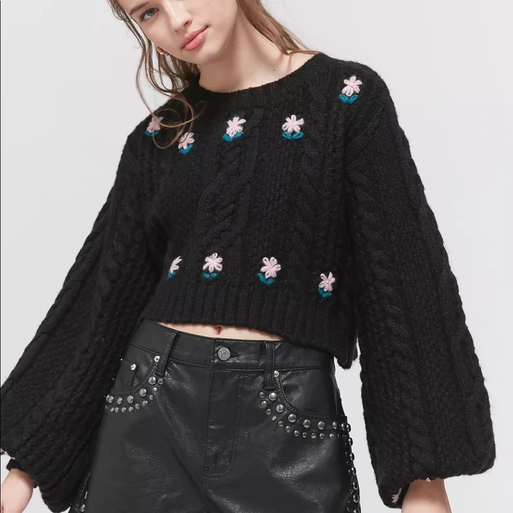 For Love & Lemons Savanna Cropped Sweater